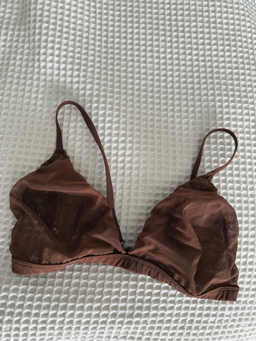 SKIMS Sheer Triangle Bralette in Cocoa Brown